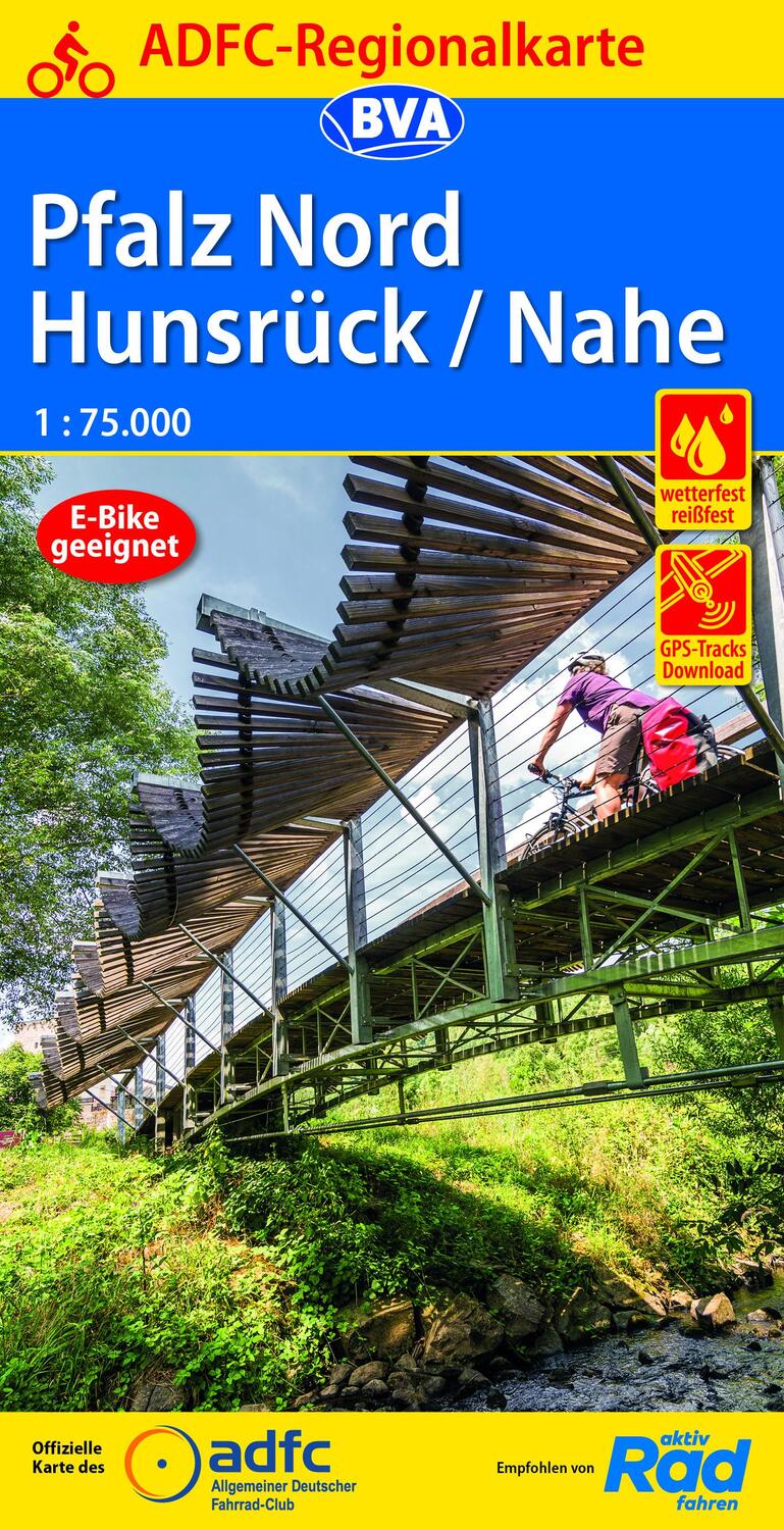 Cover: 9783870739348 | ADFC-Regionalkarte Pfalz Nord/ Hunsrück/ Nahe, 1:75.000, reiß- und...