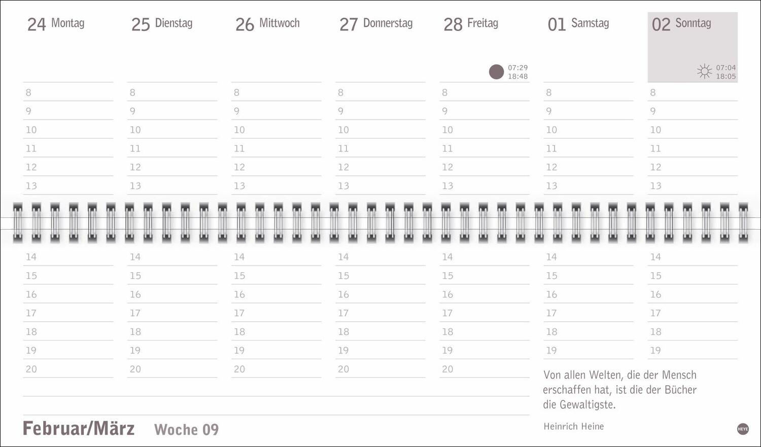 Bild: 9783756406487 | Großdruck Wochenquerplaner 2025 | Heye | Kalender | Bürokalender Heye