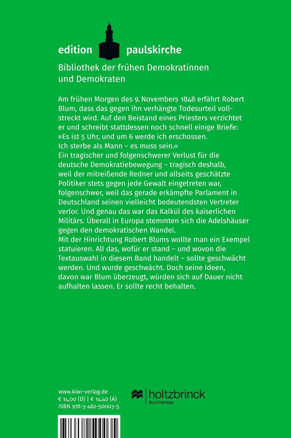 Rückseite: 9783462500035 | Es ist 5 Uhr und um 6 werde ich erschossen | Robert Blum | Taschenbuch