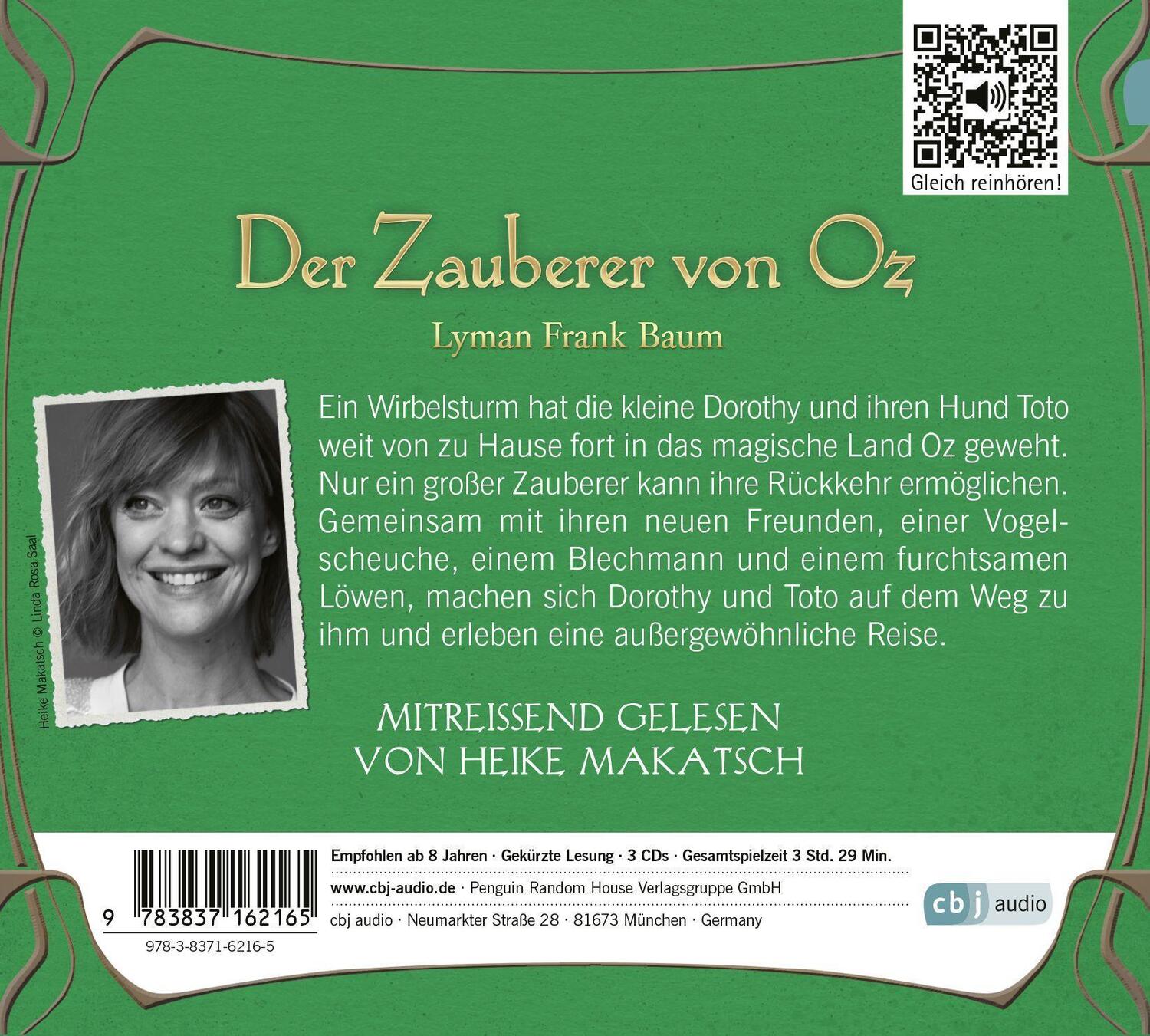Bild: 9783837162165 | Der Zauberer von Oz | Lyman Frank Baum | Audio-CD | Deutsch | 2022