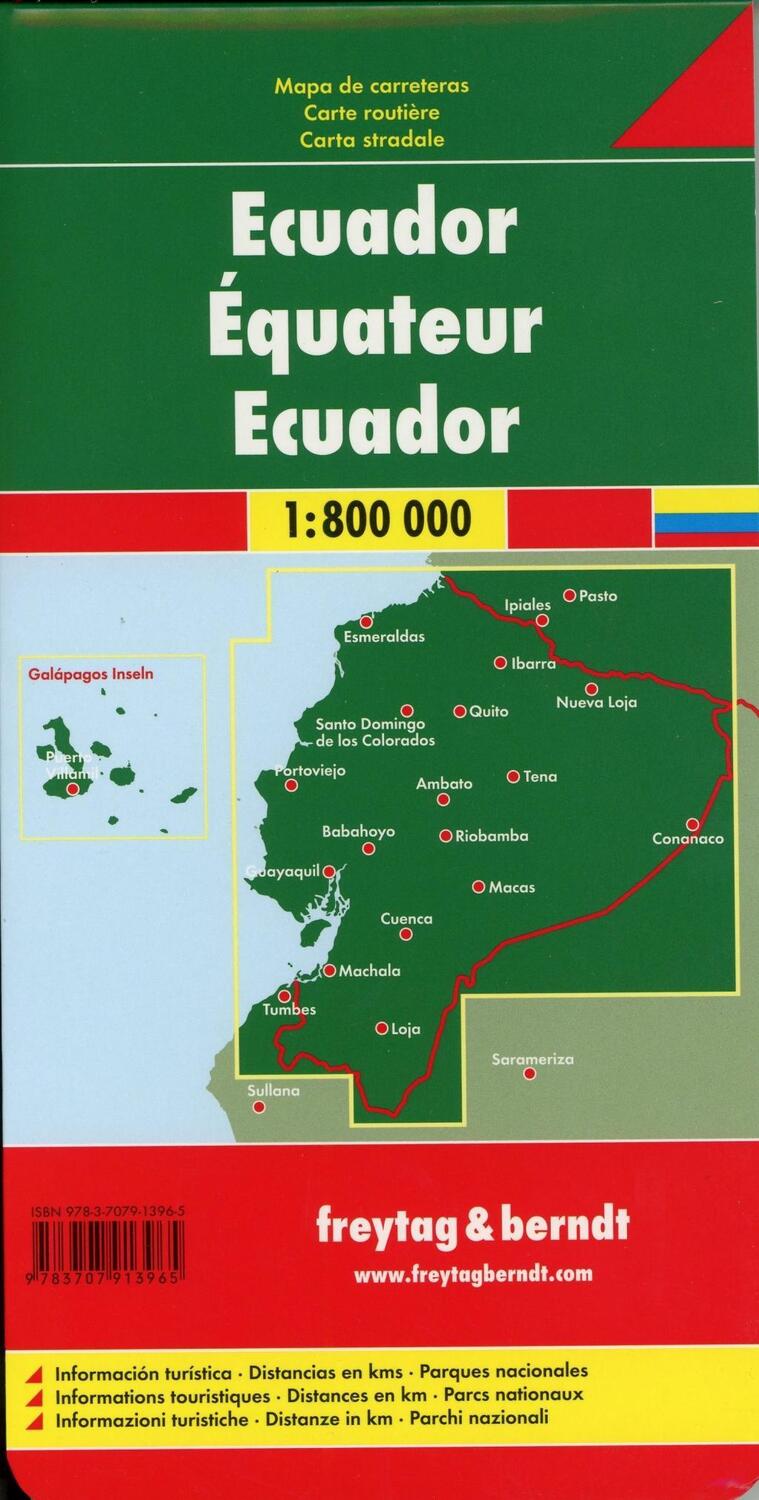 Bild: 9783707913965 | Ecuador, Autokarte 1:800.000 | (Land-)Karte | gefalzt | Deutsch | 2019