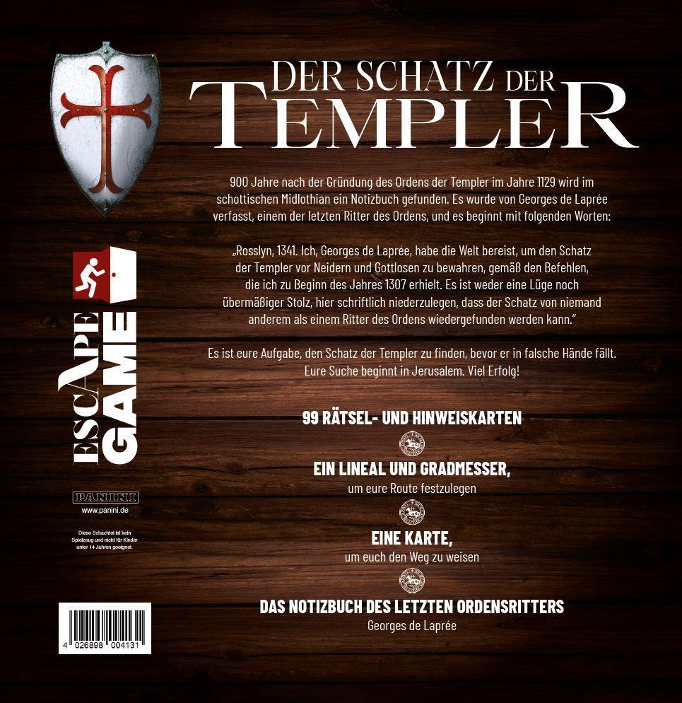 Rückseite: 4026898004131 | Escape Game: Der Schatz der Templer | Escape Game | Nicolas Bonnefoy