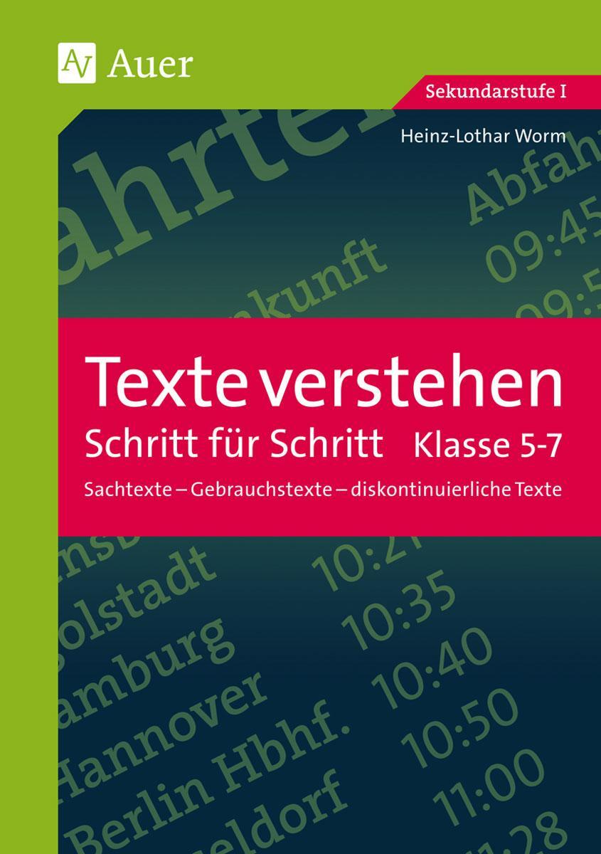 Cover: 9783403064190 | Texte verstehen - Schritt für Schritt, Klasse 5-7 | Heinz-Lothar Worm