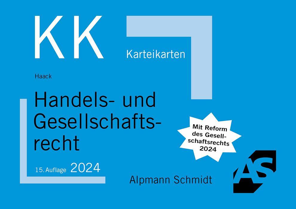 Cover: 9783867528986 | Karteikarten Handels- und Gesellschaftsrecht | Claudia Haack | Buch