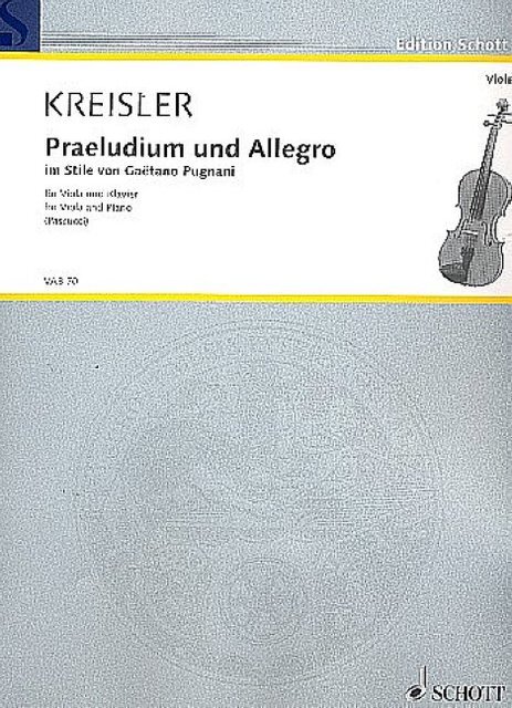 Cover: 9790001157643 | Praeludium und Allegro | Fritz Kreisler | Broschüre | 16 S. | Deutsch