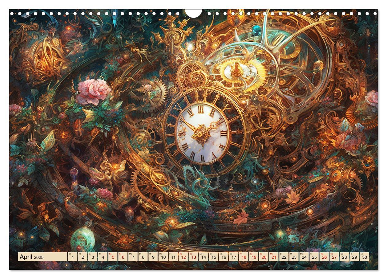 Bild: 9783383871528 | Floraler Steampunk (Wandkalender 2025 DIN A3 quer), CALVENDO...