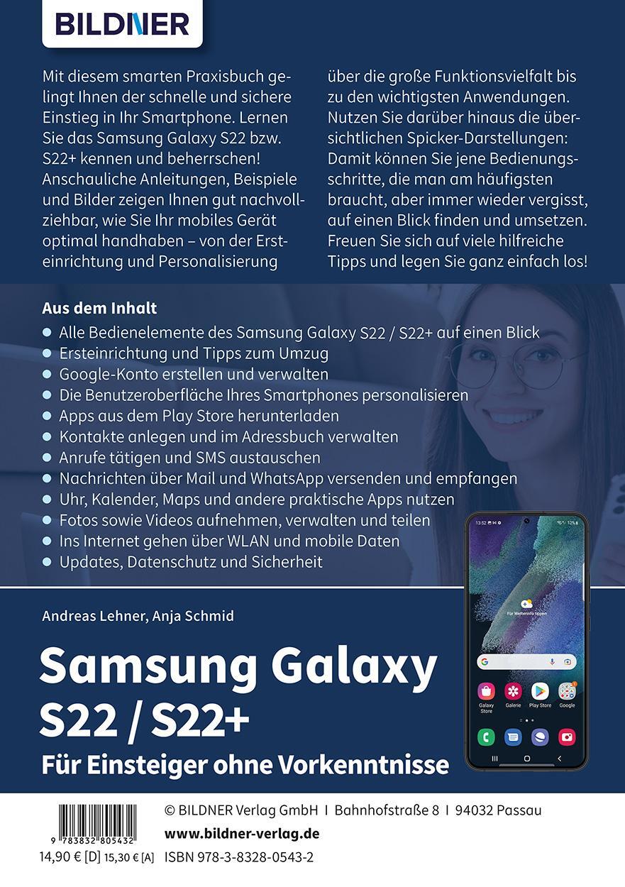 Rückseite: 9783832805432 | Samsung Galaxy S22 / S22+ - Für Einsteiger ohne Vorkenntnisse | Buch