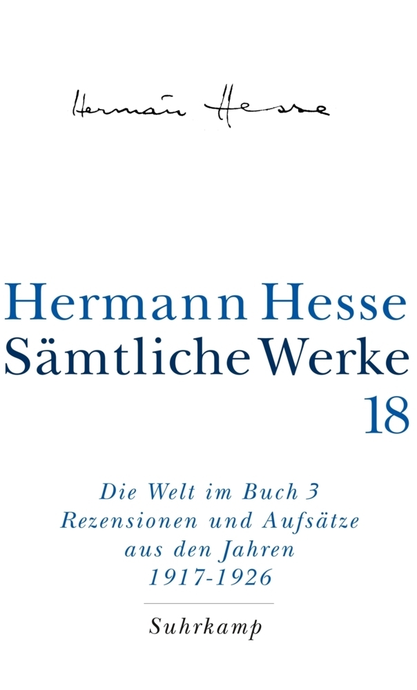 Cover: 9783518411186 | Die Welt im Buch. Tl.3 | Hermann Hesse | Buch | Suhrkamp