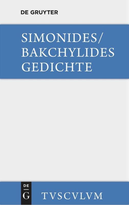 Cover: 9783110356083 | Gedichte | Griechisch und deutsch | Simonides (u. a.) | Buch | 272 S.