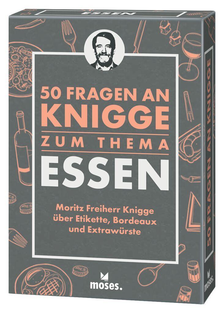 Cover: 9783964550590 | 50 Fragen an Knigge zum Thema Essen | Moritz Knigge (u. a.) | Buch