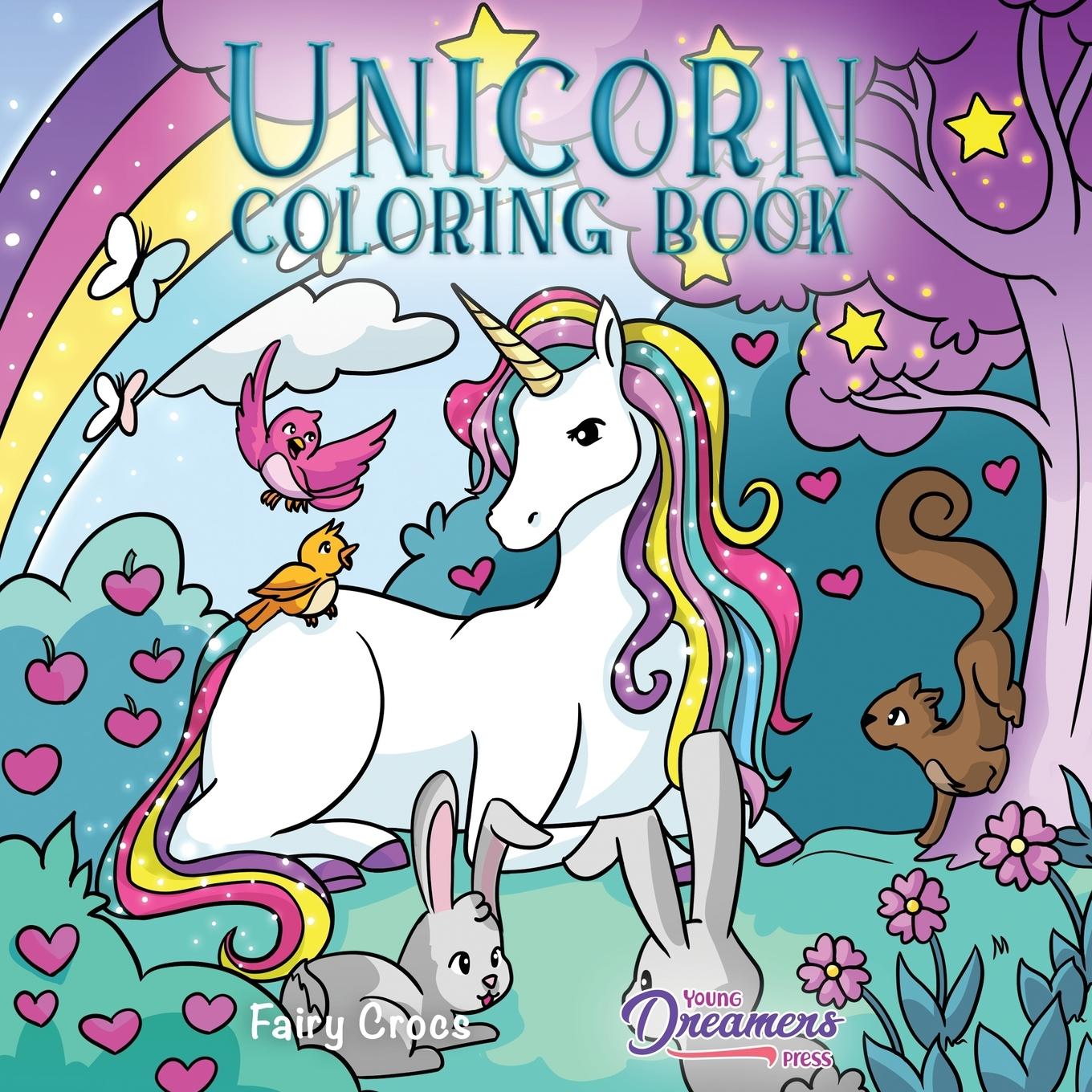 Cover: 9781989387962 | Unicorn Coloring Book | For Kids Ages 4-8 | Young Dreamers Press