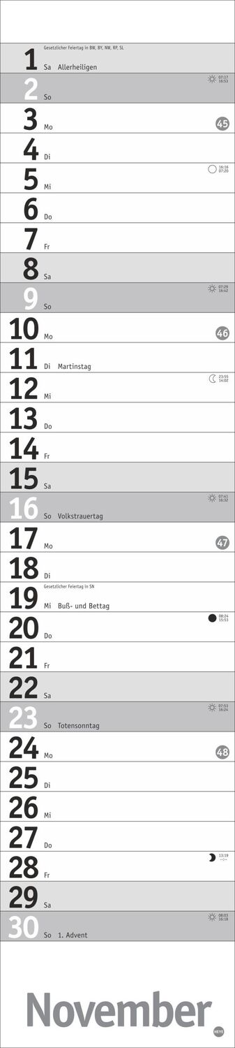 Bild: 9783756406340 | Langplaner, silber 2025 | Heye | Kalender | Bürokalender Heye | 13 S.