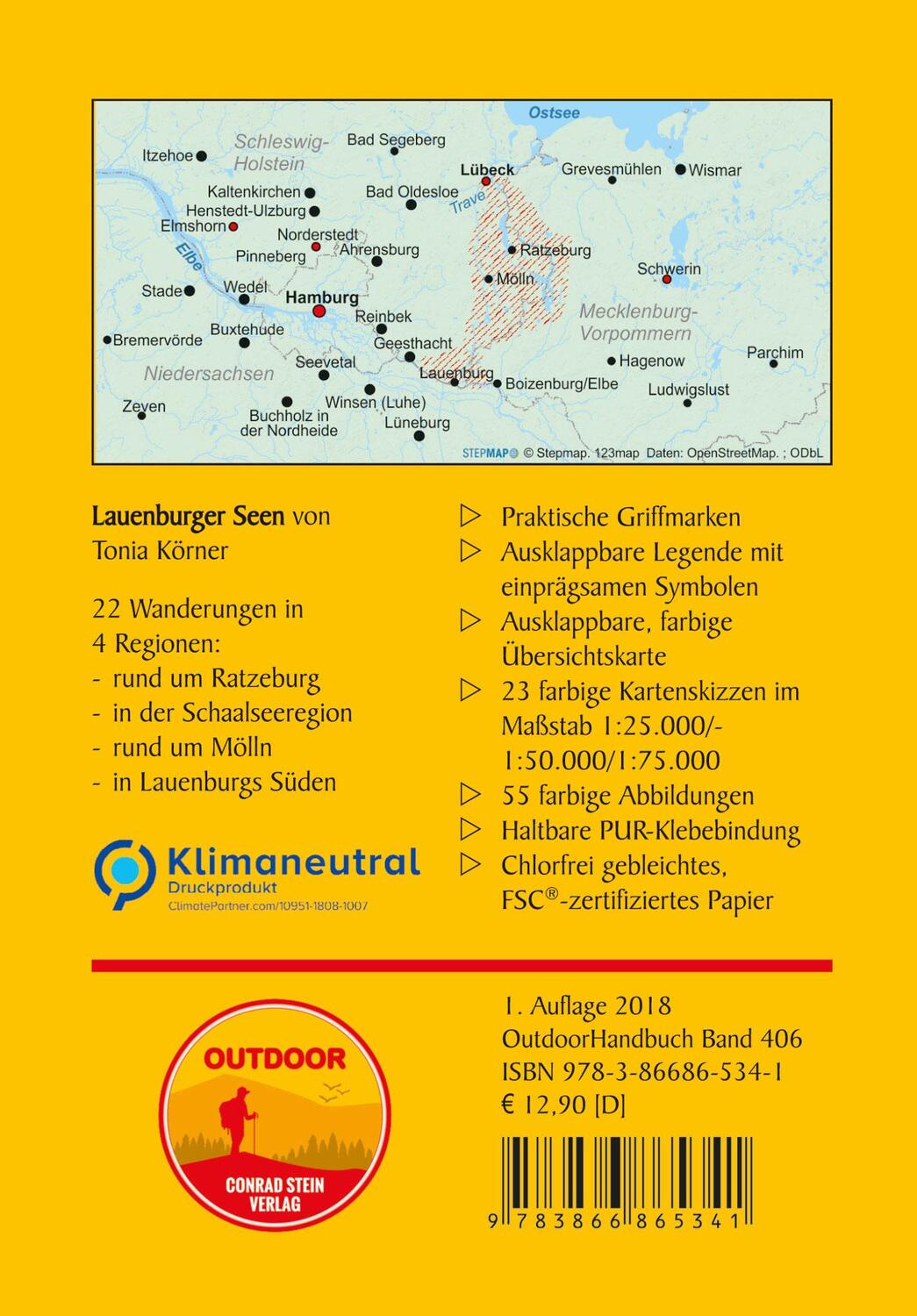 Rückseite: 9783866865341 | Lauenburger Seen | 22 Wanderungen zwischen Elbe und Ostsee | Körner