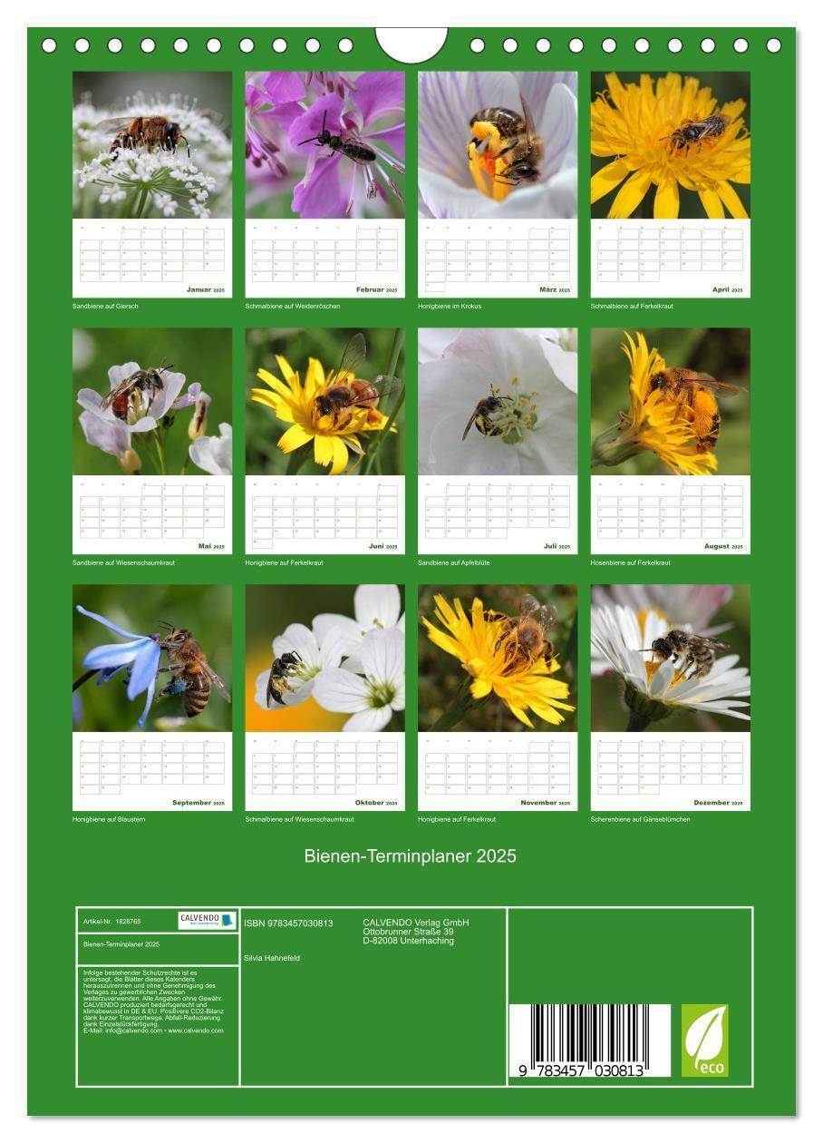 Bild: 9783457030813 | Bienen-Terminplaner 2025 (Wandkalender 2025 DIN A4 hoch), CALVENDO...