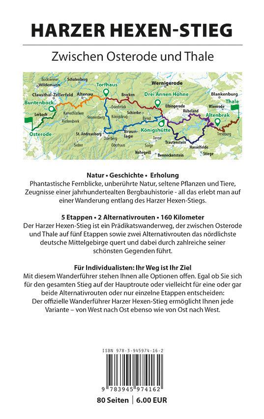 Rückseite: 9783945974162 | Harzer Hexen-Stieg | Offizieller Wanderführer in beide Richtungen