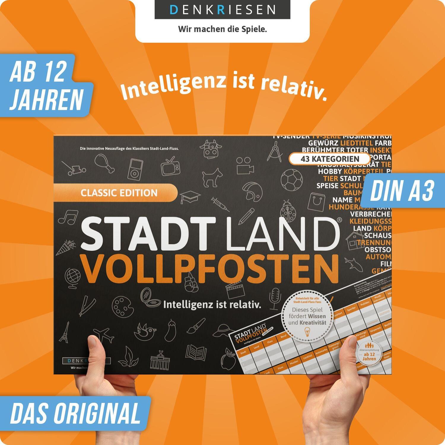 Bild: 658551408082 | STADT LAND VOLLPFOSTEN® - CLASSIC EDITION - "Intelligenz ist relativ"