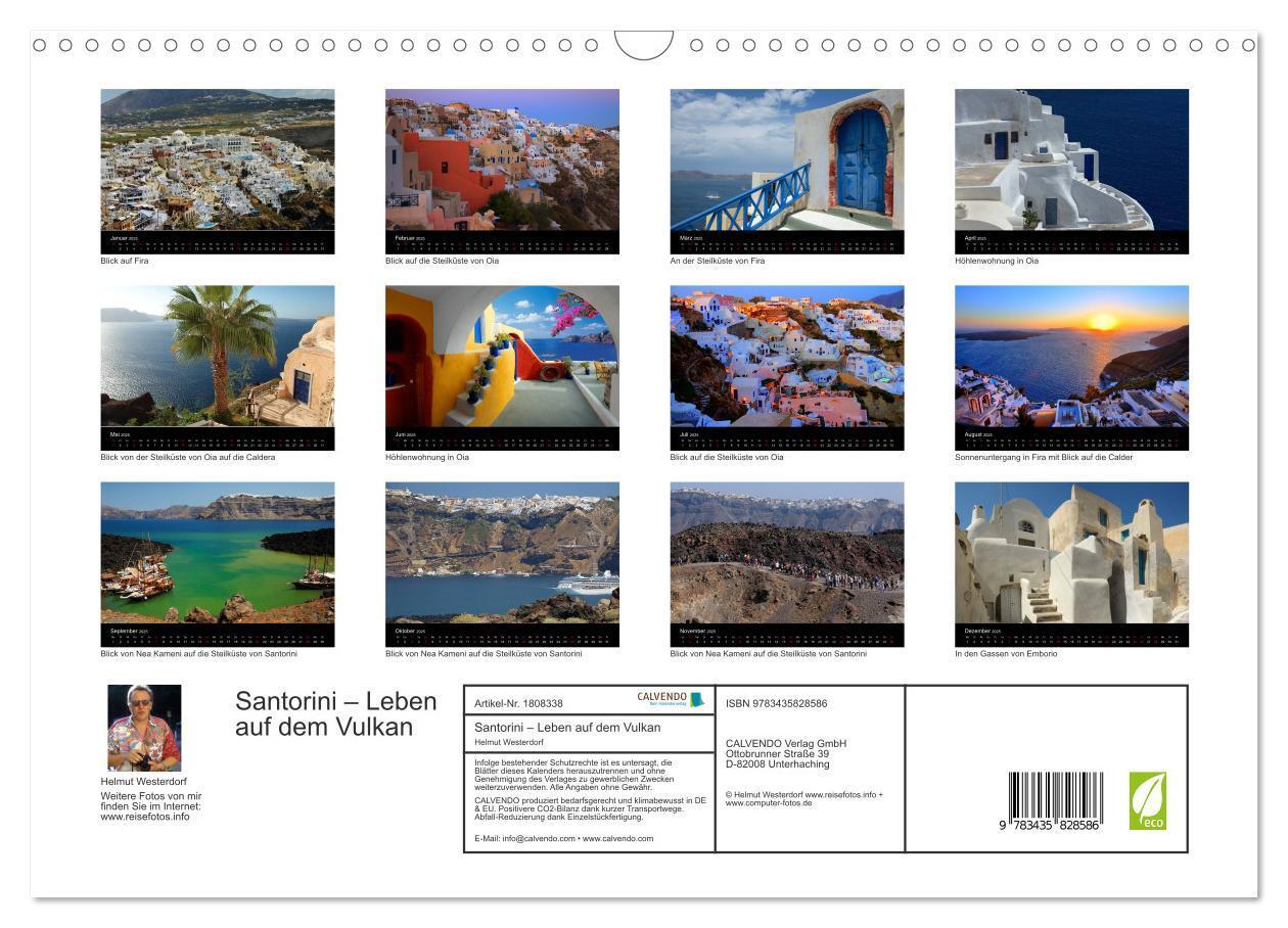 Bild: 9783435828586 | Santorini ¿ Leben auf dem Vulkan (Wandkalender 2025 DIN A3 quer),...