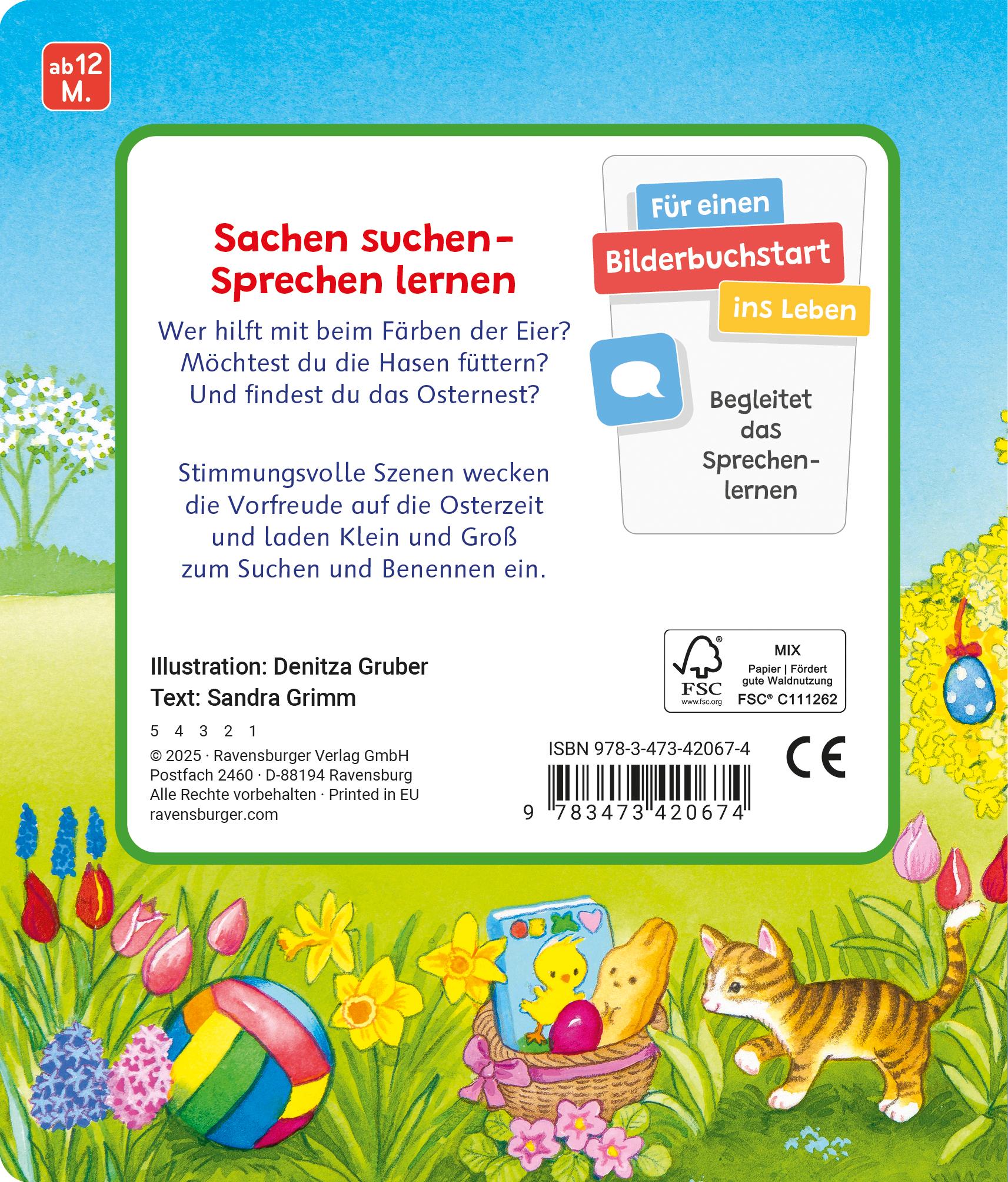 Rückseite: 9783473420674 | Mein erstes Sachen suchen: Frohe Ostern, Pappbilderbuch ab 12...