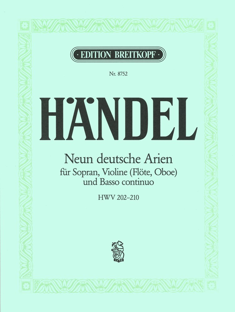 Cover: 9790004181539 | Deutsche Arien(9) | Einzelstimmen | Breitkopf Urtext Edition