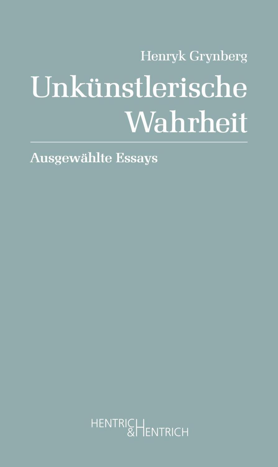 Cover: 9783955650506 | Unkünstlerische Wahrheit | Ausgewählte Essays, Jüdische Spuren 6