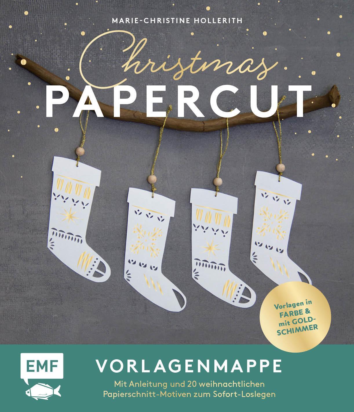 Cover: 9783745906684 | Set: Christmas Papercut - Die Vorlagenmappe mit Anleitung und 20...