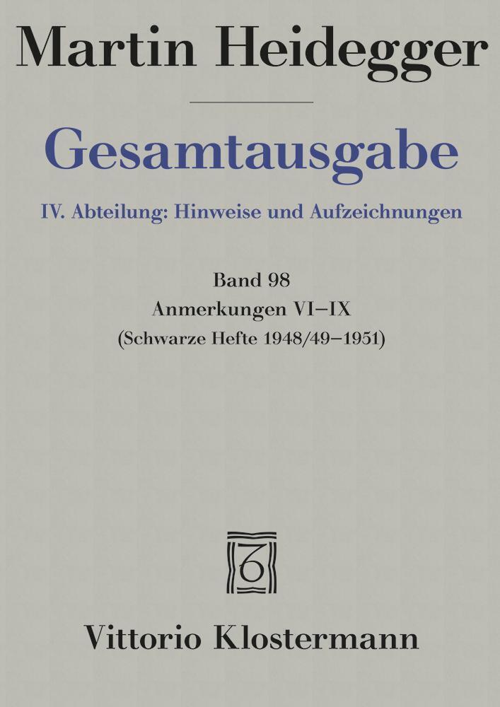 Cover: 9783465005834 | Anmerkungen VI-IX | ("Schwarze Hefte" 1948/49-1951) | Peter Trawny