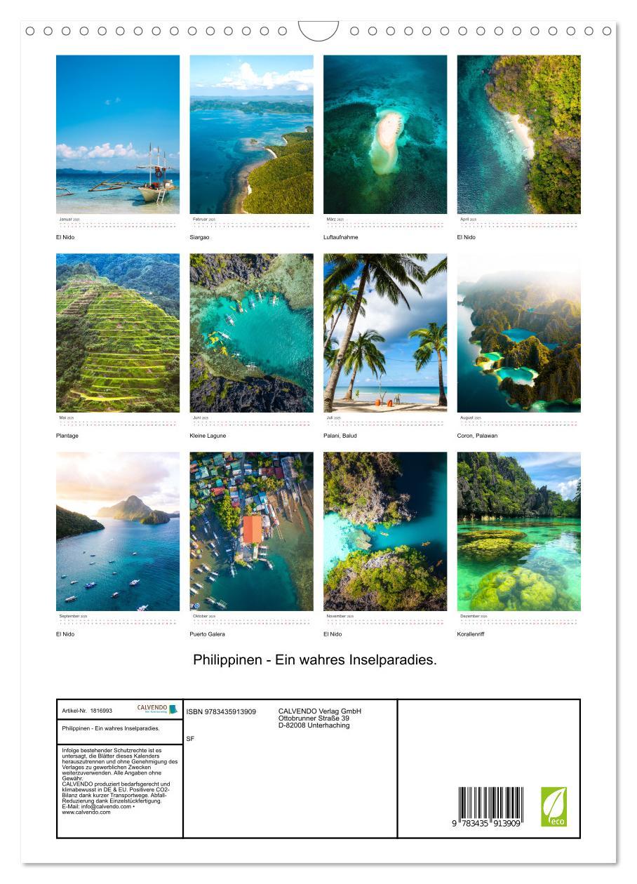 Bild: 9783435913909 | Philippinen - Ein wahres Inselparadies. (Wandkalender 2025 DIN A3...