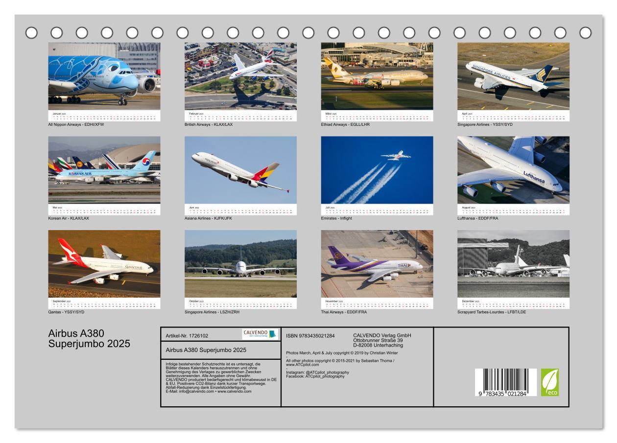 Bild: 9783435021284 | Airbus A380 Superjumbo 2025 (Tischkalender 2025 DIN A5 quer),...