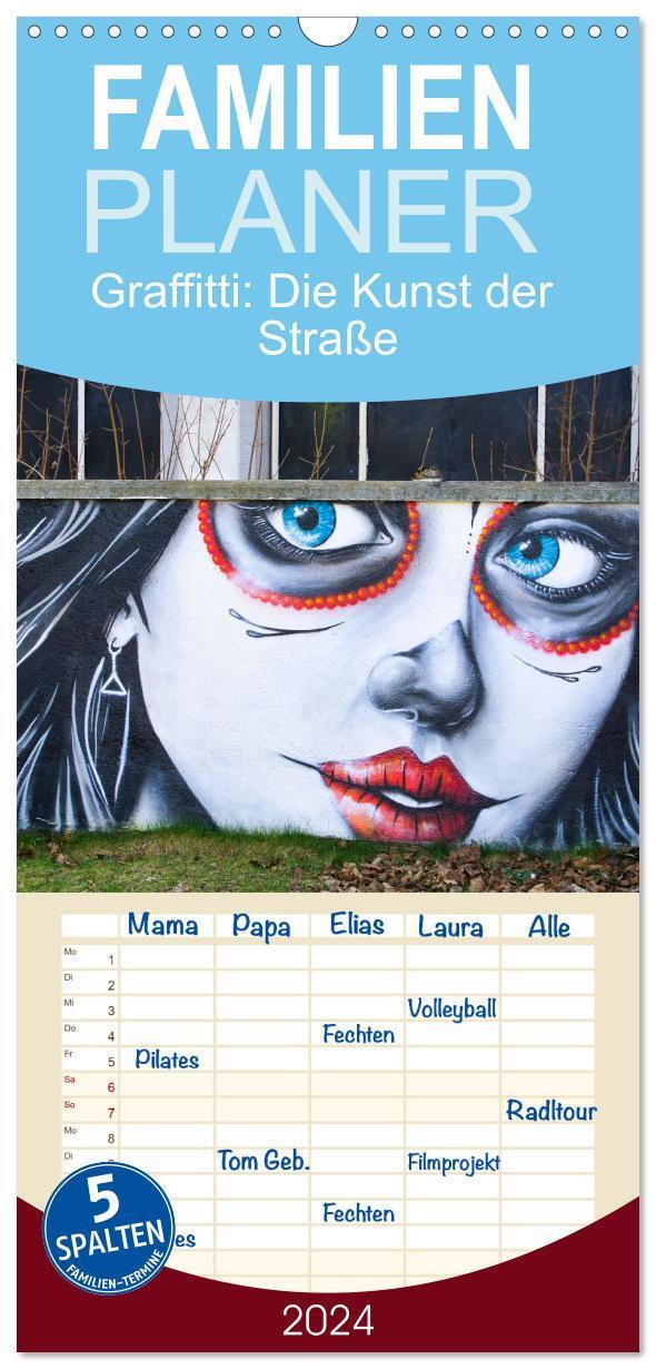 Cover: 9783675656710 | Familienplaner 2024 - Graffiti: Die Kunst der Straße mit 5 Spalten...