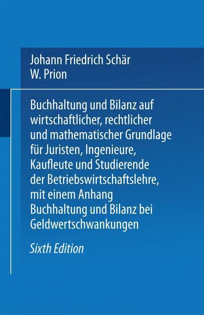 Cover: 9783642519314 | Buchhaltung und Bilanz | W. Prion (u. a.) | Taschenbuch | Paperback