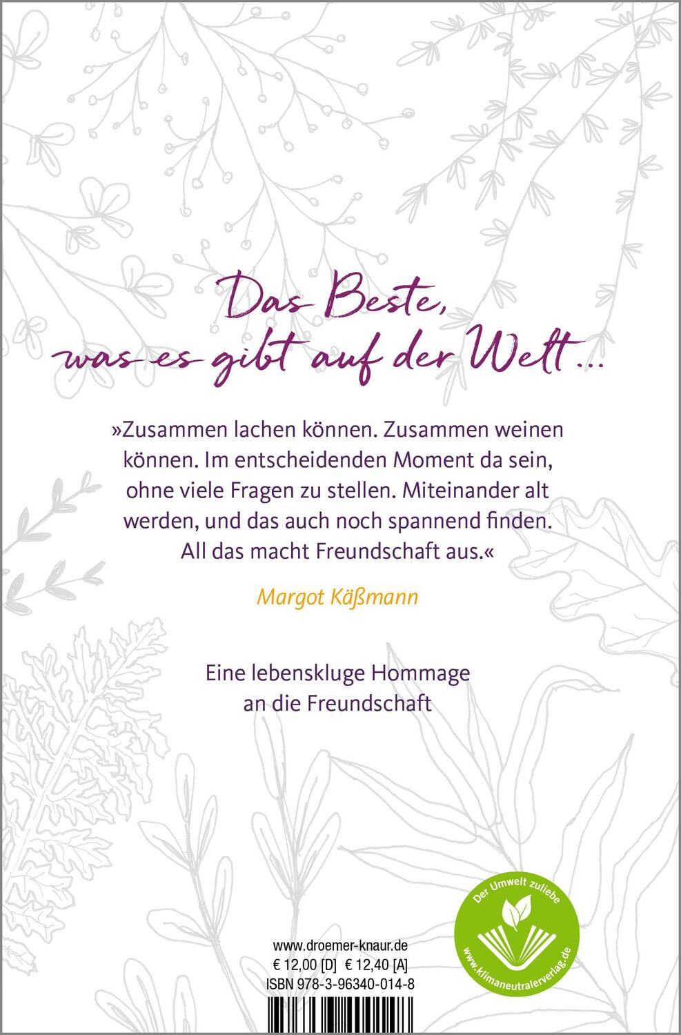 Rückseite: 9783963400148 | Freundschaft, die uns im Leben trägt | Margot Käßmann | Taschenbuch