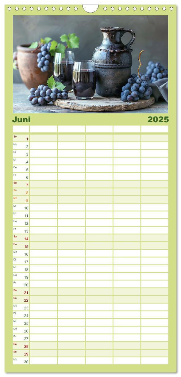 Bild: 9783457193808 | Familienplaner 2025 - Wein begeistert mit 5 Spalten (Wandkalender,...