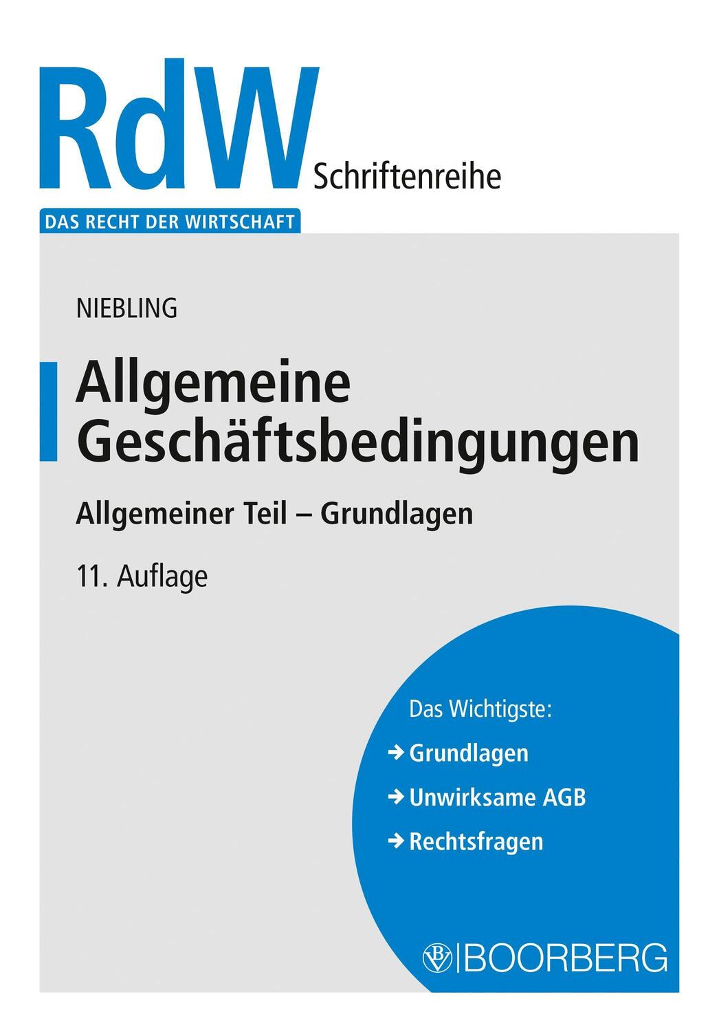 Cover: 9783415073500 | Allgemeine Geschäftsbedingungen | Allgemeiner Teil - Grundlagen | Buch
