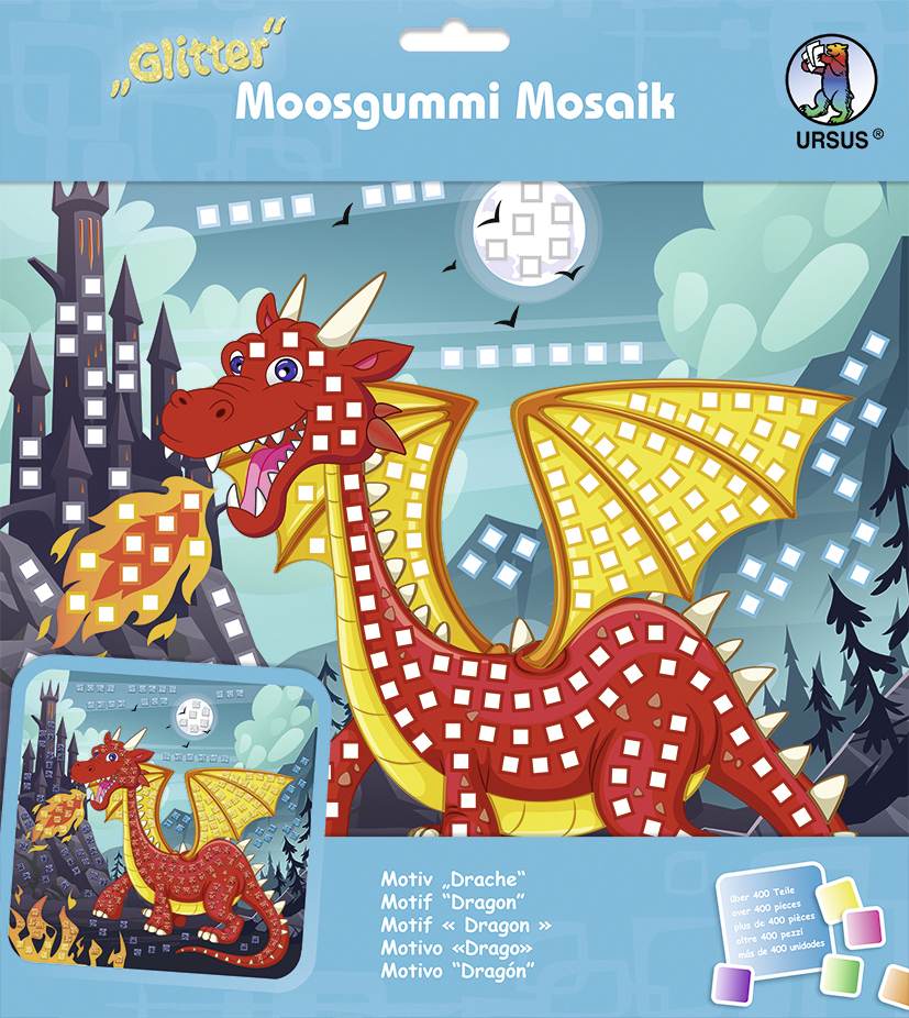 Cover: 4008525244585 | URSUS Moosgummi-Mosaik "Glitter - Drache" | Stück | eingeschweißt