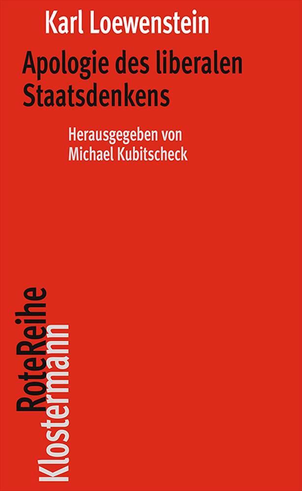 Cover: 9783465046554 | Apologie des liberalen Staatsdenkens | Karl Loewenstein | Taschenbuch
