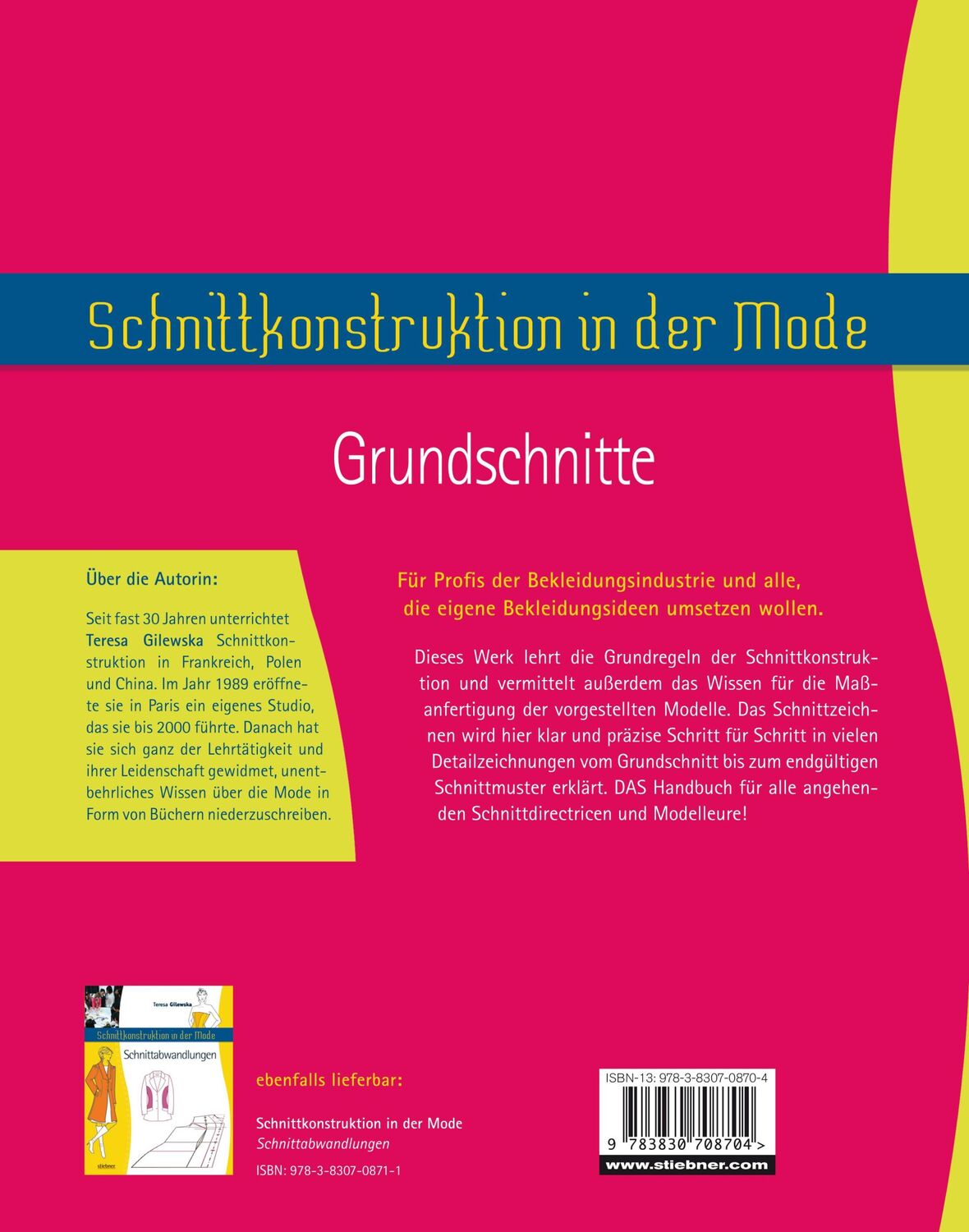 Rückseite: 9783830708704 | Schnittkonstruktion in der Mode -Grundschnitte | Teresa Gilewska