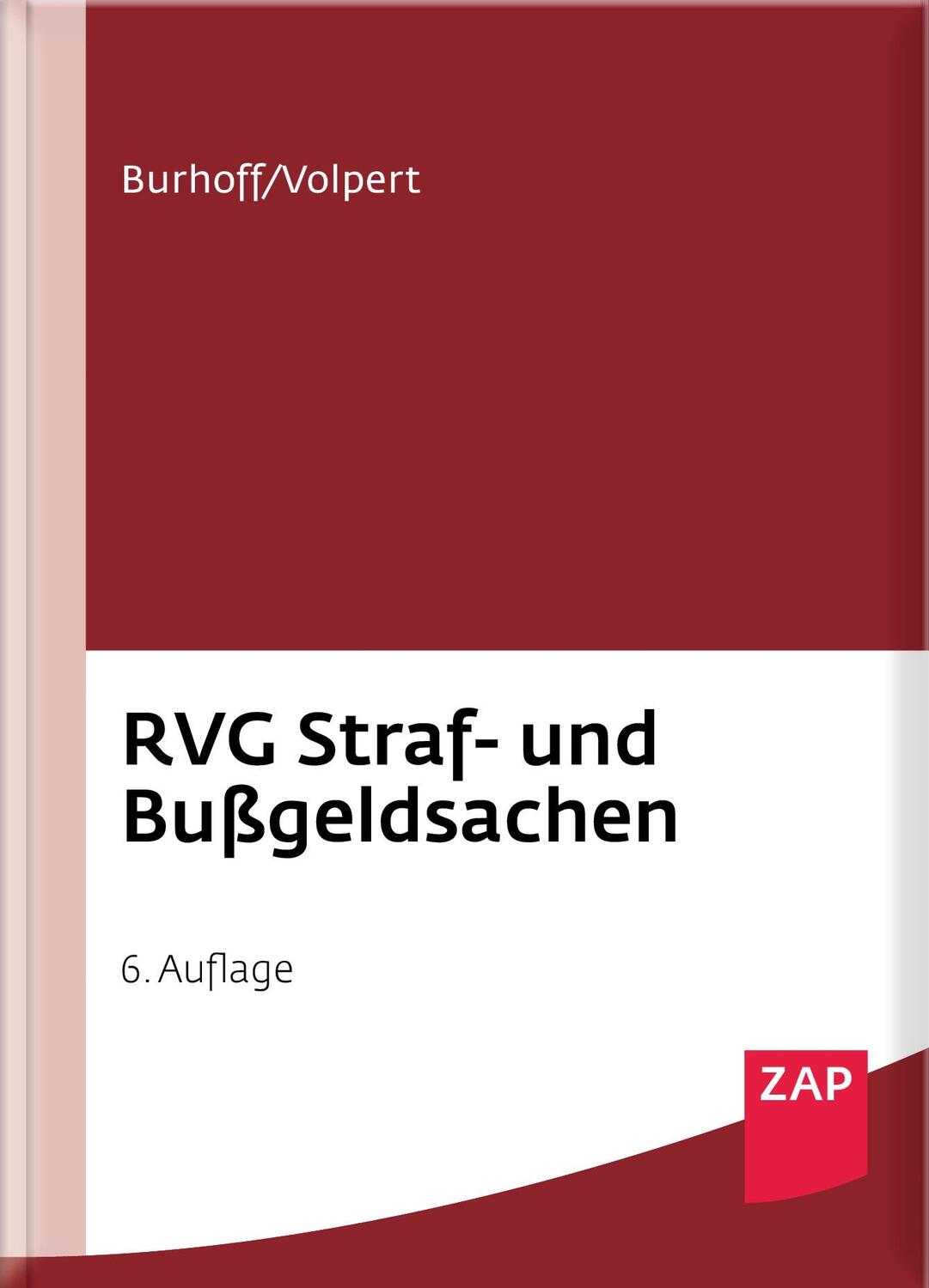 Cover: 9783750800052 | RVG Straf- und Bußgeldsachen | Detlef Burhoff (u. a.) | Buch | Deutsch