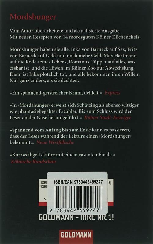 Rückseite: 9783442459247 | Mordshunger | Frank Schätzing | Taschenbuch | Goldmanns Taschenbücher