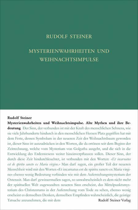 Cover: 9783727418013 | Mysterienwahrheiten und Weihnachtsimpulse | Rudolf Steiner | Buch
