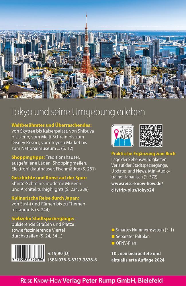 Rückseite: 9783831738786 | Reise Know-How Reiseführer Tokyo (CityTrip PLUS) | Martin Lutterjohann