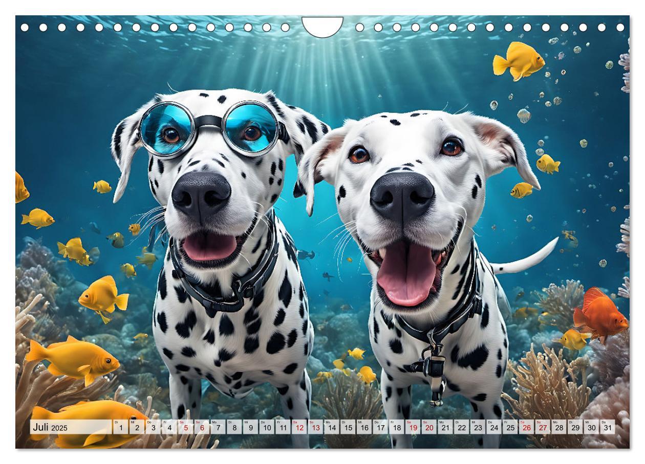 Bild: 9783383845116 | Hunde abgetaucht (Wandkalender 2025 DIN A4 quer), CALVENDO...