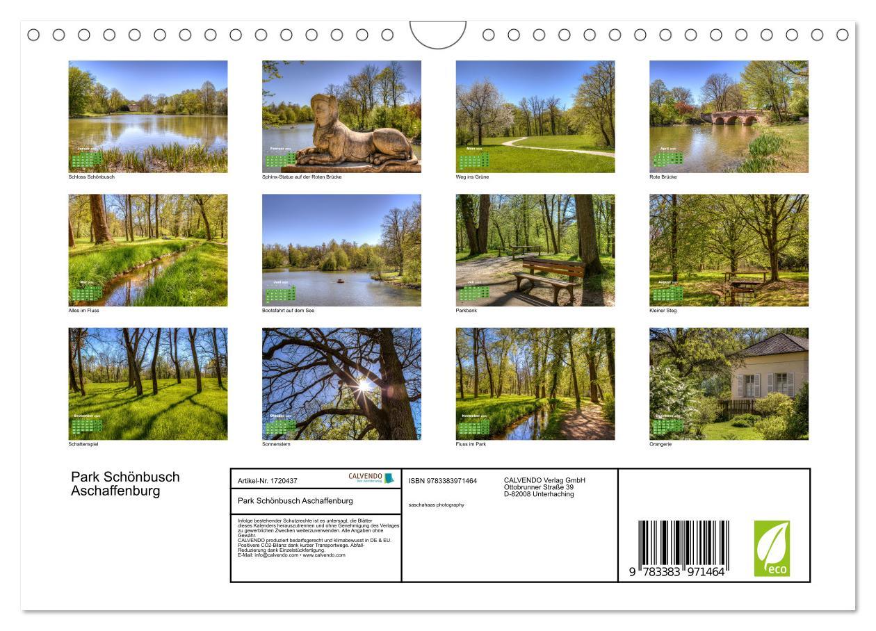 Bild: 9783383971464 | Park Schönbusch Aschaffenburg (Wandkalender 2025 DIN A4 quer),...