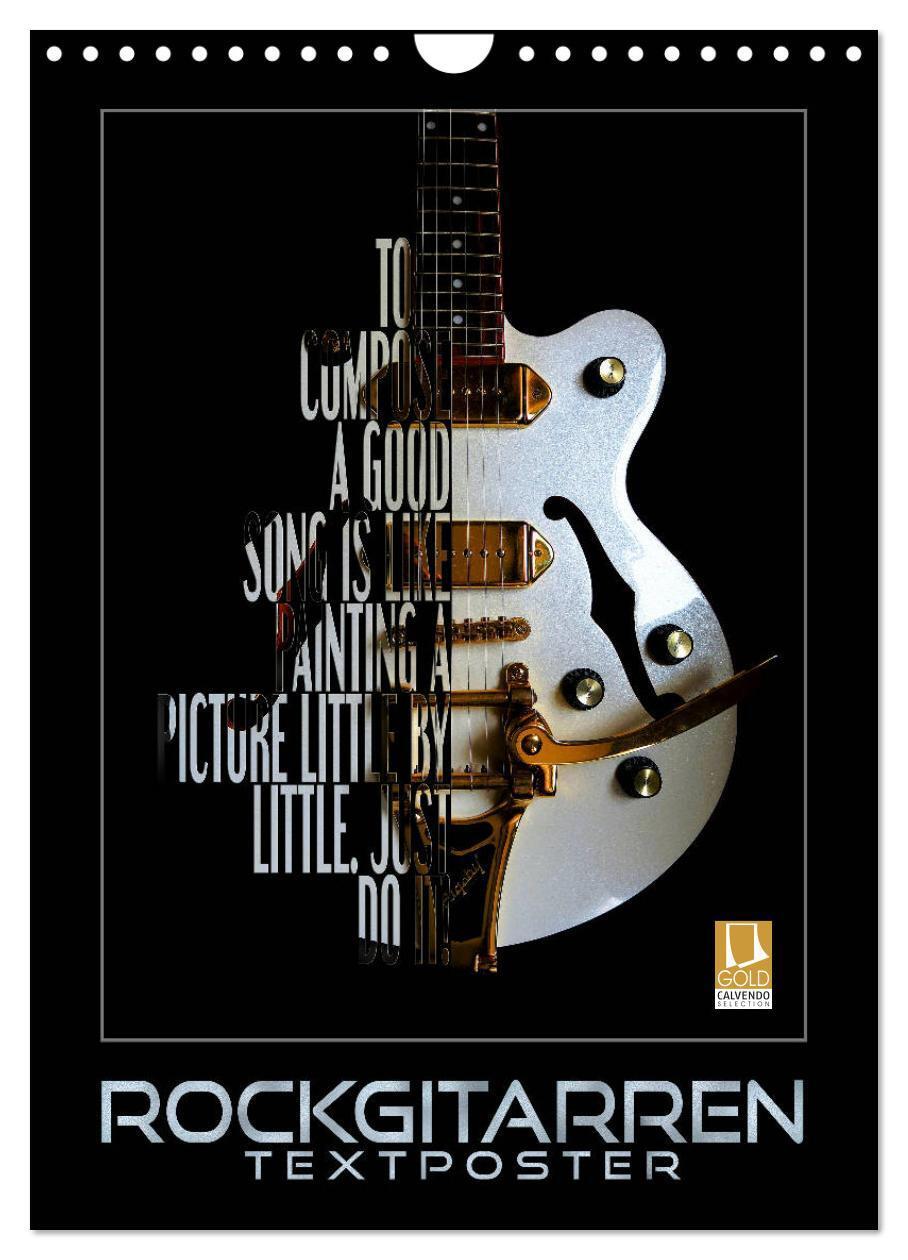 Cover: 9783435988723 | Rockgitarren Textposter (Wandkalender 2025 DIN A4 hoch), CALVENDO...