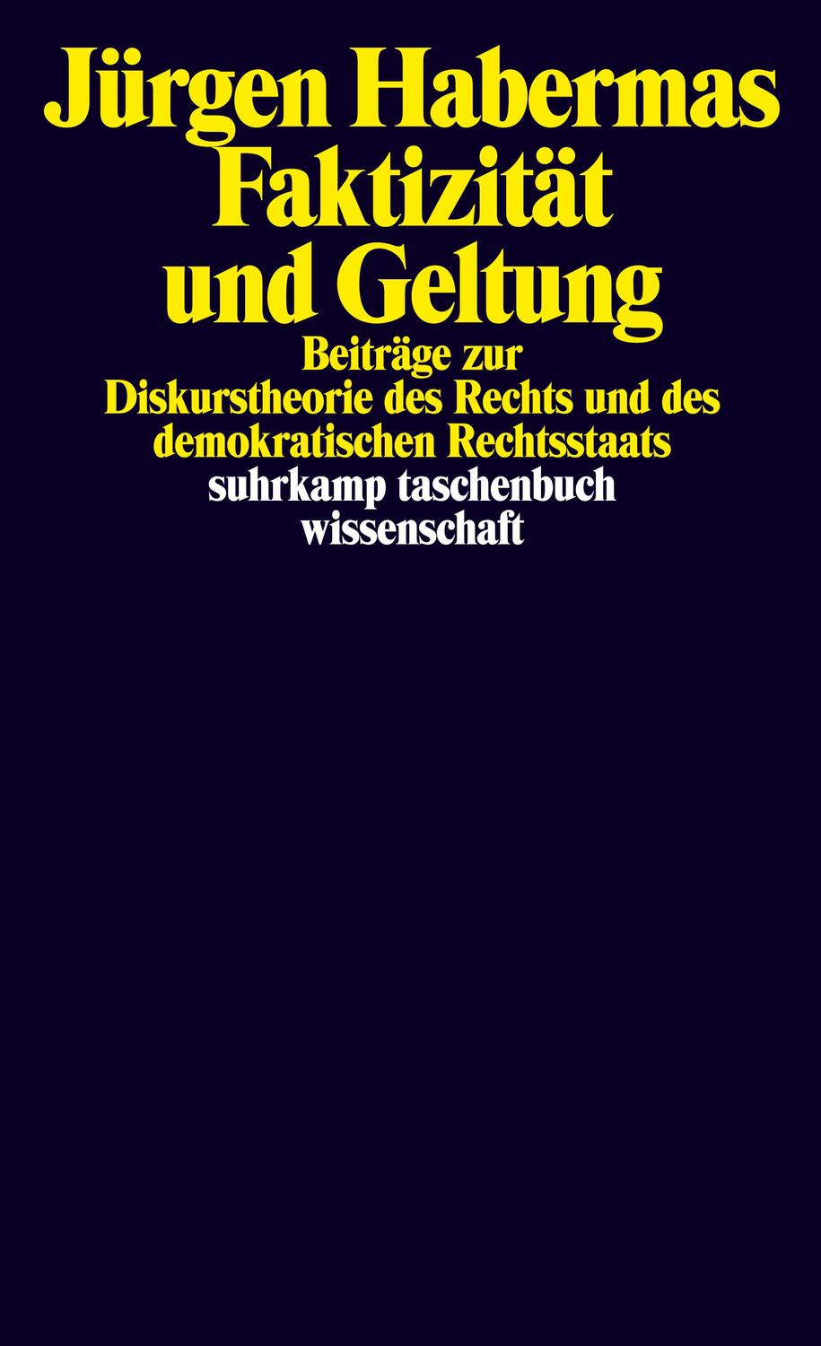 Cover: 9783518289617 | Faktizität und Geltung | Jürgen Habermas | Taschenbuch | Deutsch