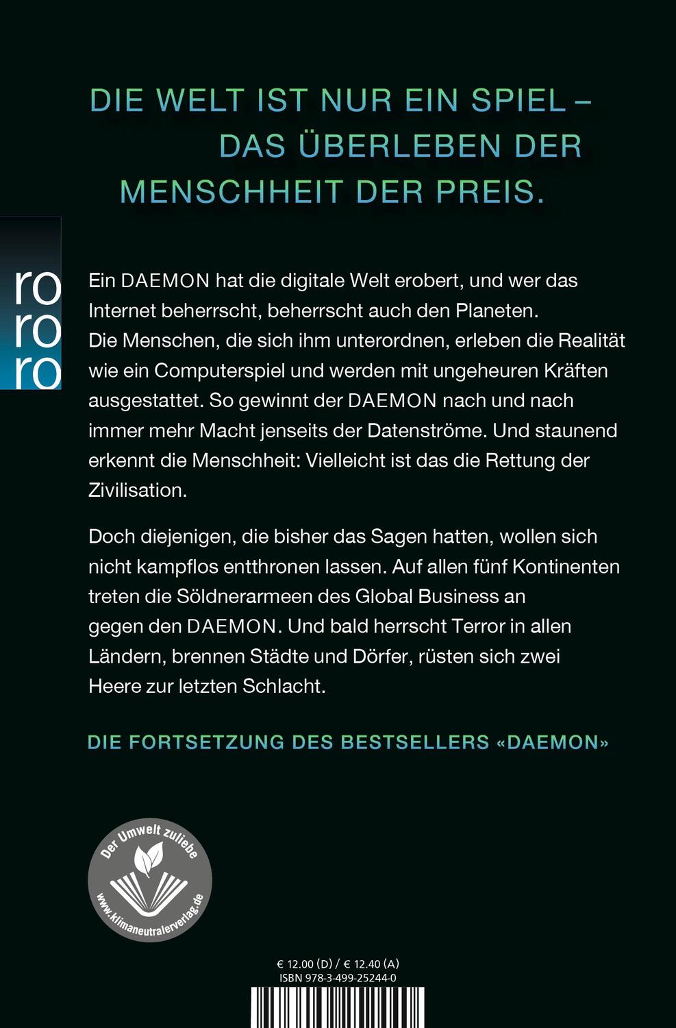 Rückseite: 9783499252440 | DARKNET | Daniel Suarez | Taschenbuch | Die DAEMON-Romane | Deutsch