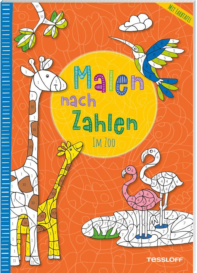 Cover: 9783788646585 | Malen nach Zahlen. Im Zoo | Mit ausklappbarer Farbtafel | Taschenbuch