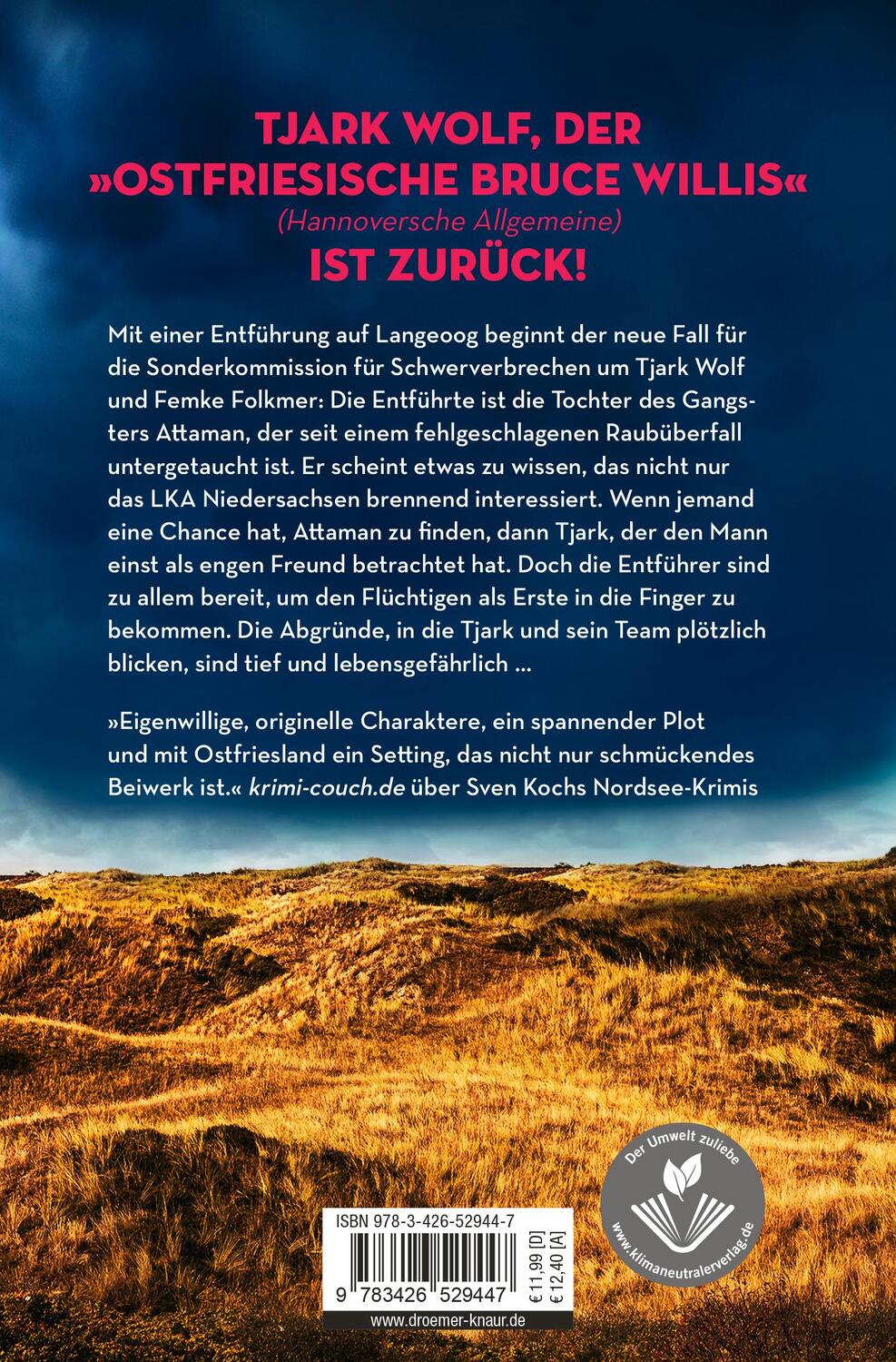 Rückseite: 9783426529447 | Dünensturm | Ein Nordseekrimi | Sven Koch | Taschenbuch | Deutsch