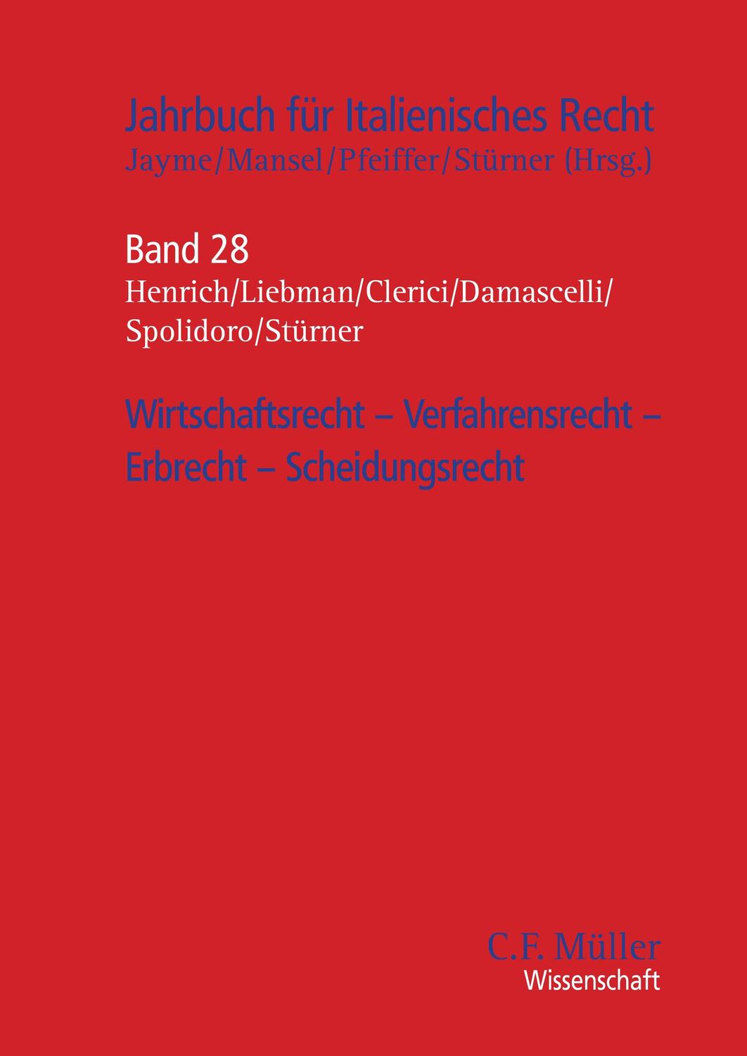 Cover: 9783811442559 | Wirtschaftsrecht - Verfahrensrecht - Erbrecht - Scheidungsrecht | Buch
