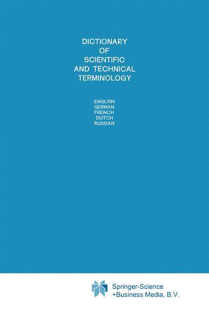 Cover: 9789020116670 | Dictionary of Scientific and Technical Terminology | Springer | Buch