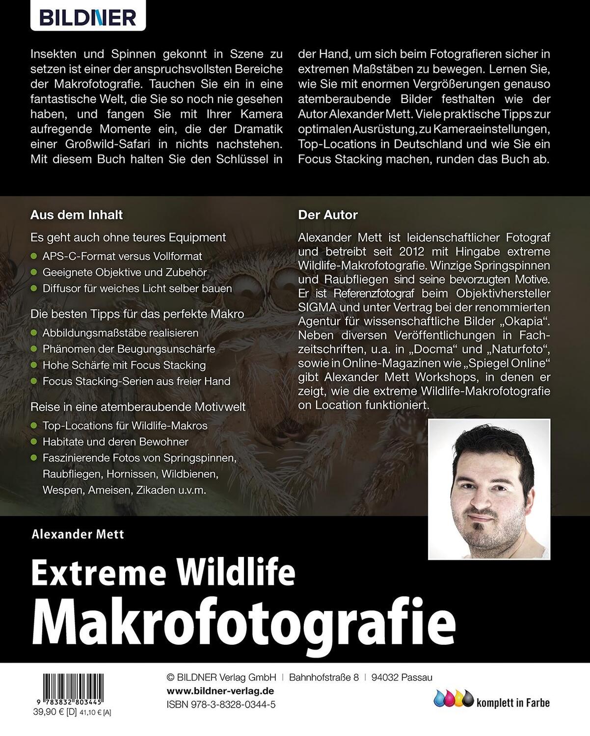 Rückseite: 9783832803445 | Extreme Wildlife-Makrofotografie | Alexander Mett | Buch | 288 S.